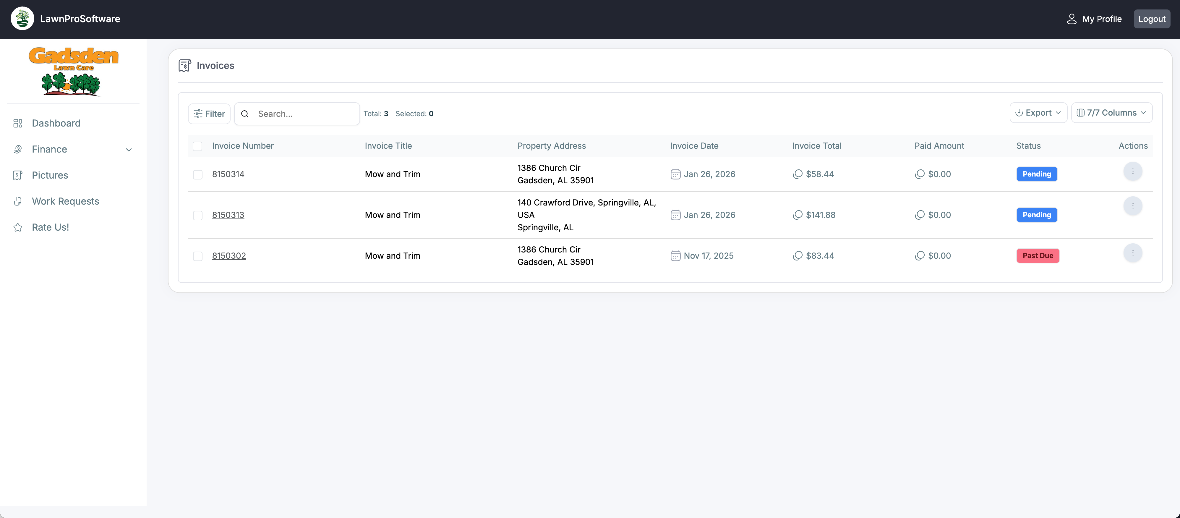 Customer paying invoice in client portal with credit card, ACH, and PayPal options visible