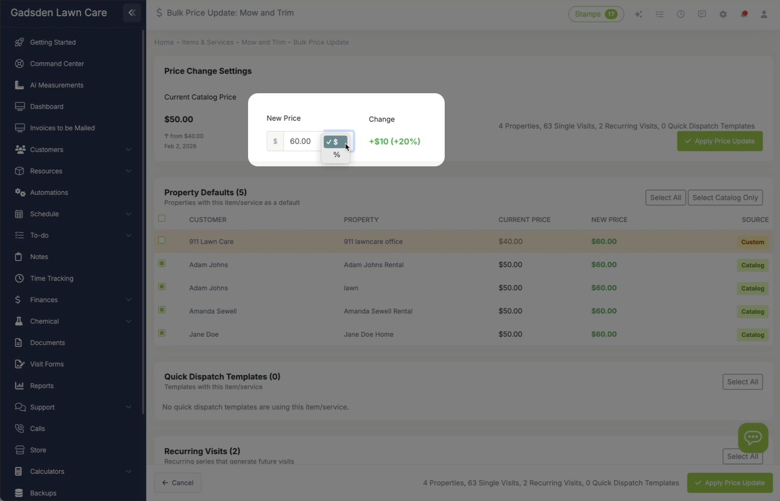 Percentage and Flat-Rate Options