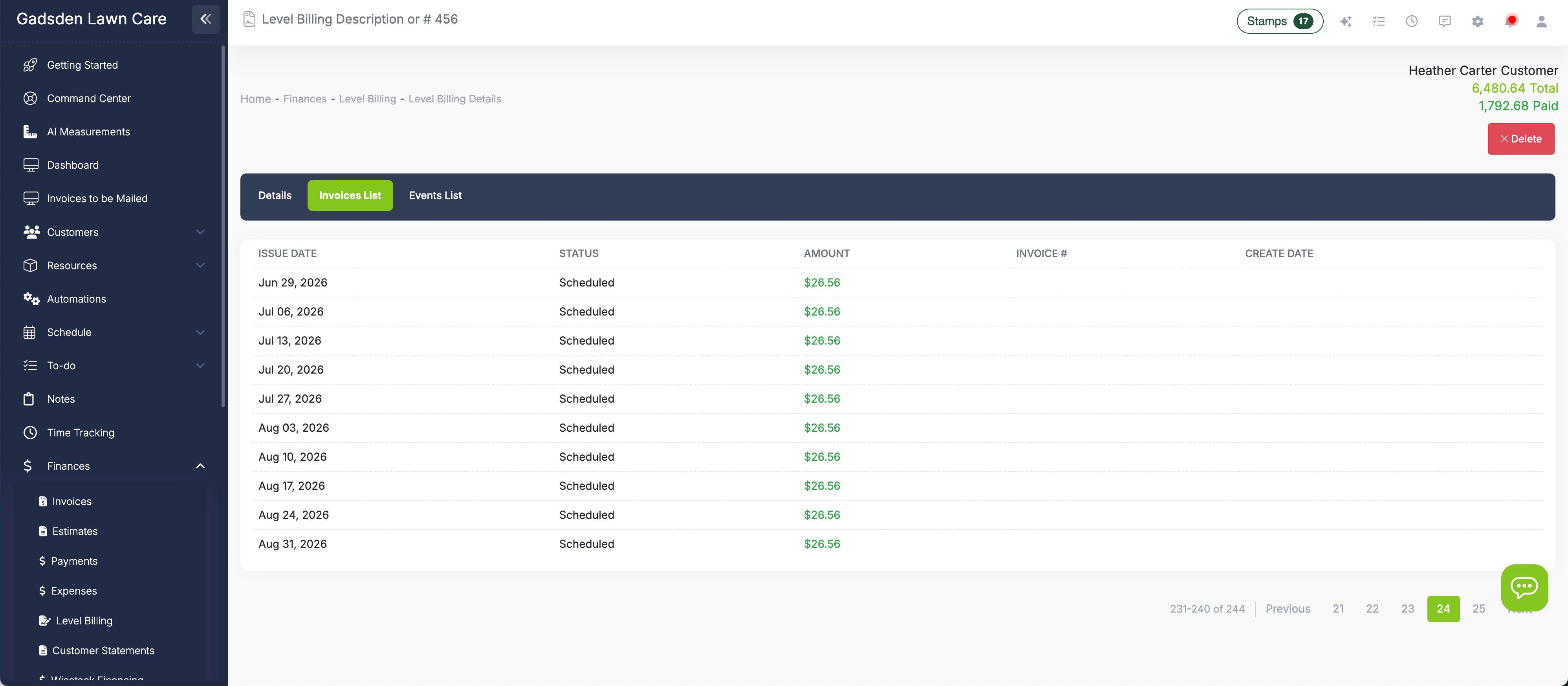 Cash flow comparison chart showing seasonal revenue peaks vs level billing steady monthly income