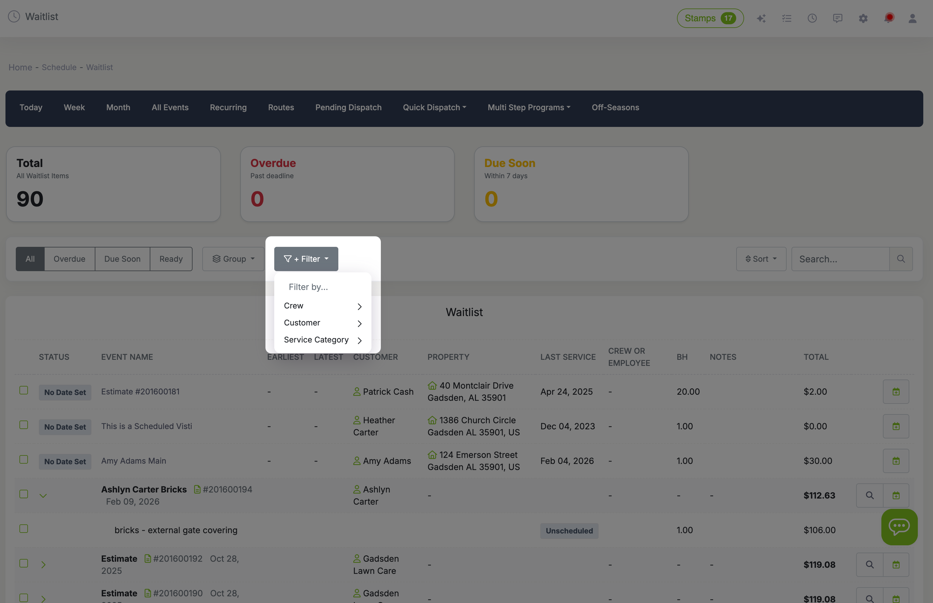 Filtering the Waitlist
