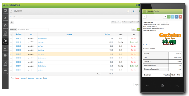 Invoices list